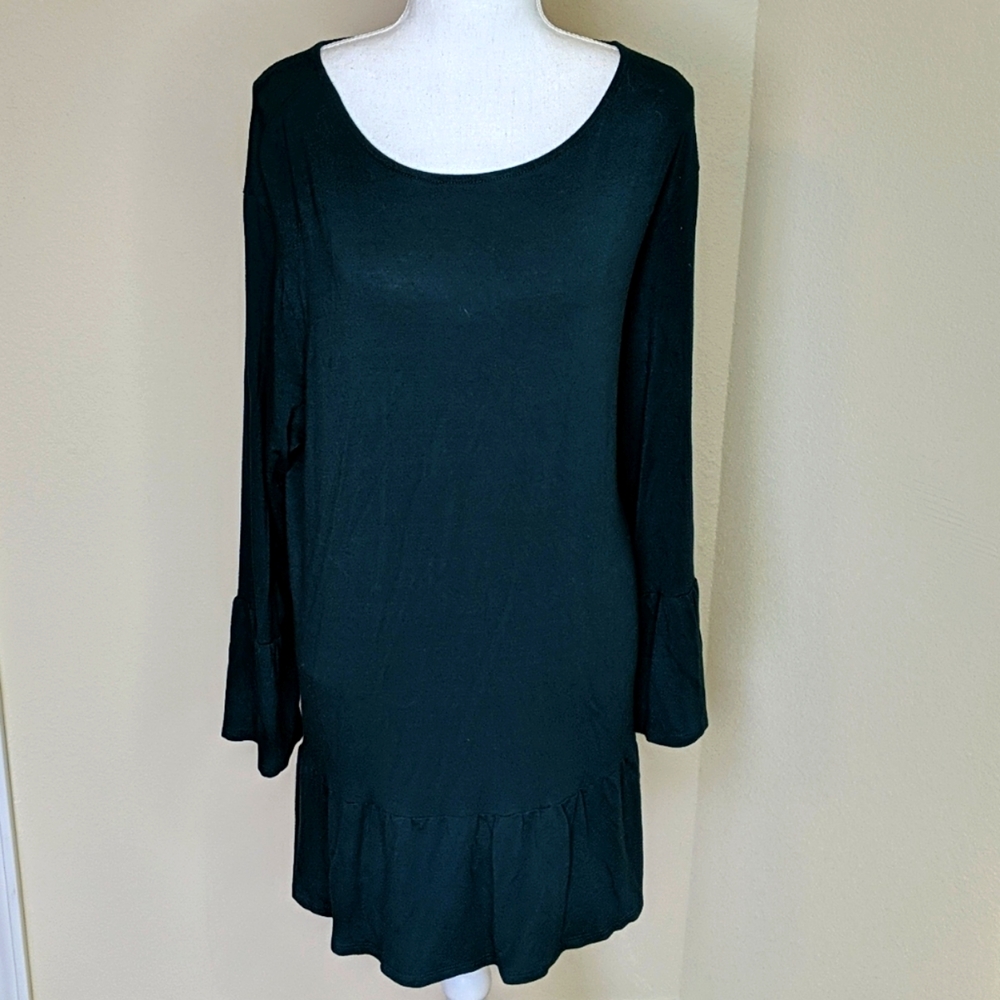 Emerald Brand Dark Green Tunic Top 2X